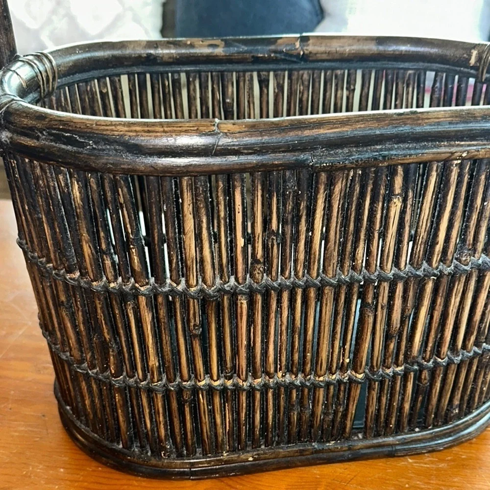 Farmhouse Rustic Brown Wicker Basket